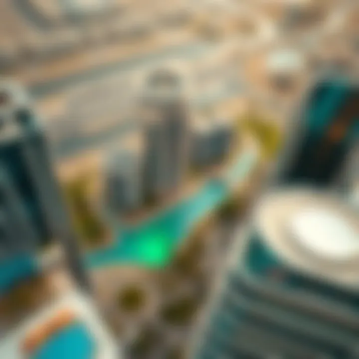Aerial view of DAR Global Business Bay showcasing its strategic location