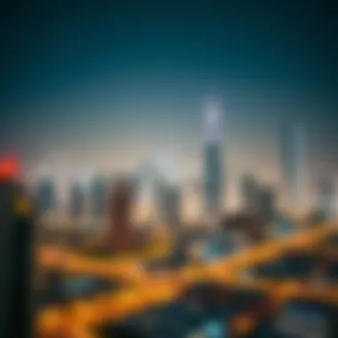 Future skyline projection of Dubai highlighting DAR Global Business Bay