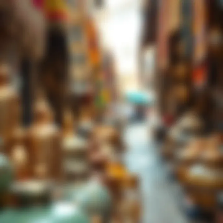 A close-up of unique artifacts and textiles available in Deira's souks