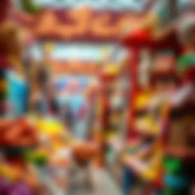 An array of colorful merchandise displayed at Dragon Mart, highlighting its diverse offerings.