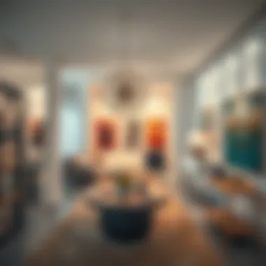 Innovative Design in Art Exhibitions Interior of a contemporary art gallery in Dubai Design District highlighting innovative design