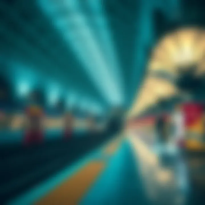 A prominent station in the Dubai Metro with architectural highlights