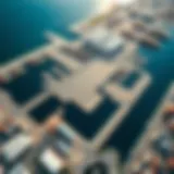 Aerial View of Dubai Peace Port Aerial view of Dubai Peace Port showcasing its extensive docking facilities