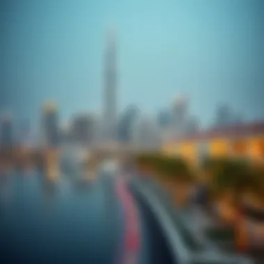 Dubai skyline with real estate properties