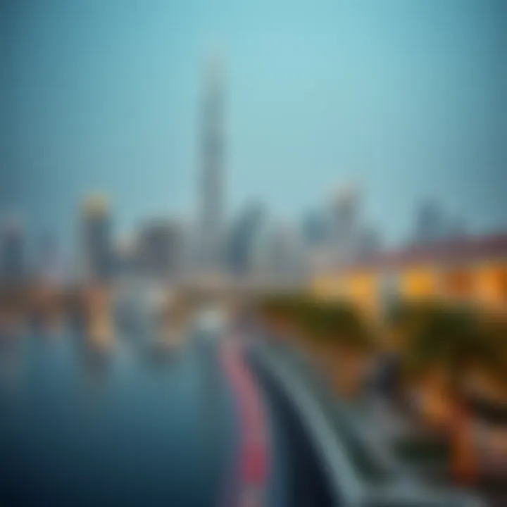 Dubai skyline with real estate properties