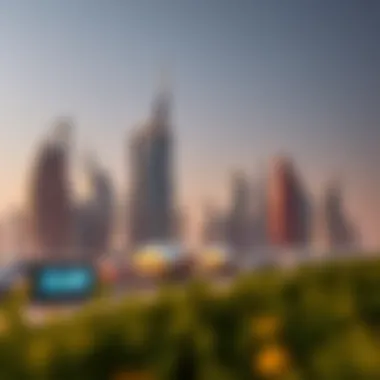 Futuristic Skyline of Dubai Silicon A futuristic skyline of Dubai Silicon, symbolizing the area’s role in technological advancement
