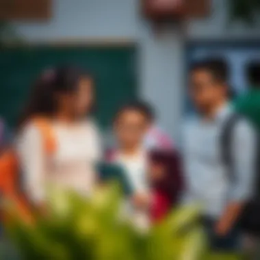 Parents Exploring Educational Choices Parents reviewing school options for their children