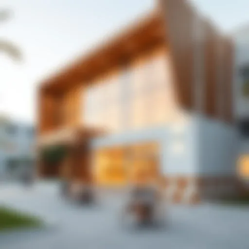 Modern School Facilities in Damac Hills 2 Modern school building with students engaged in learning