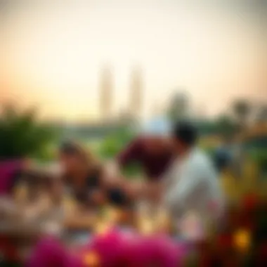 Family Celebrations During Eid Al Fitr A family enjoying Eid festivities together in a picturesque setting