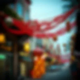 Festive decorations adorning a UAE street during Eid Al Fitr