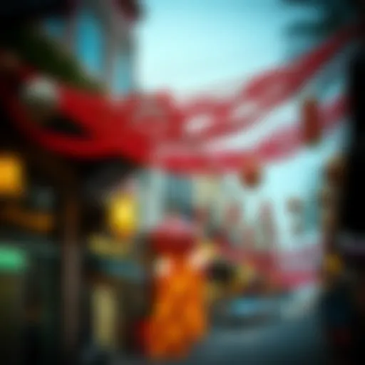 Eid Al Fitr Celebrations in the UAE Festive decorations adorning a UAE street during Eid Al Fitr