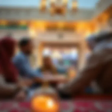 Families engaging in property discussions during Eid