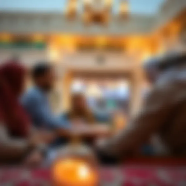 Families engaging in property discussions during Eid