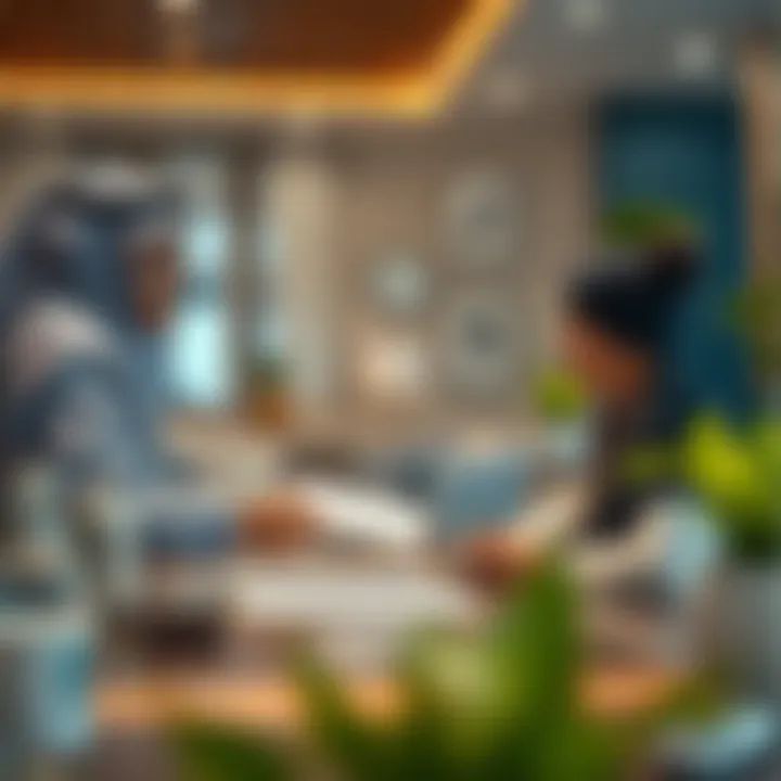 Landlord and Tenant Dynamics in Ejari Illustration of landlords and tenants engaging in a rental agreement