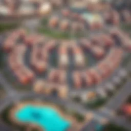 Aerial view of Emaar South showcasing its modern architecture and layout