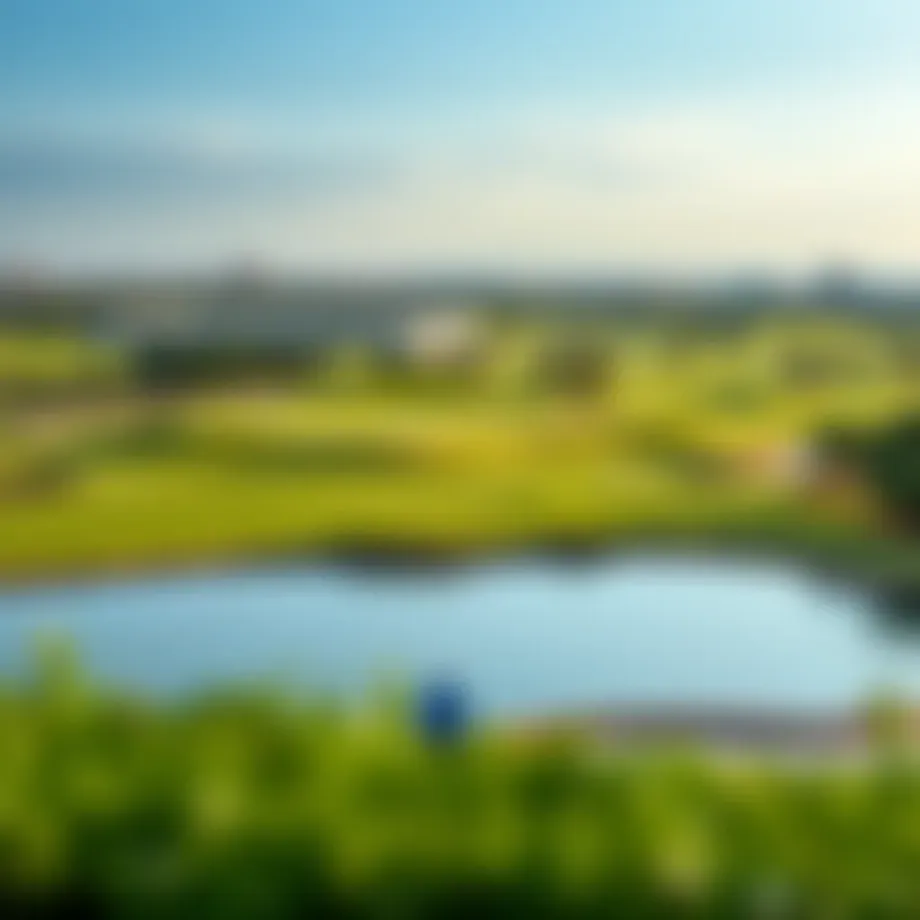 A panoramic view of the Emirates Golf Club course showcasing lush greens and picturesque landscapes