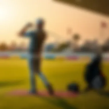 A golfer enjoying a perfect swing on the driving range, reflecting the golfing experience