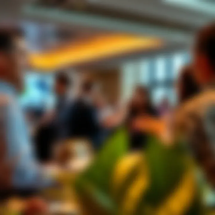 Members engaged in a networking event, sharing experiences and forming connections