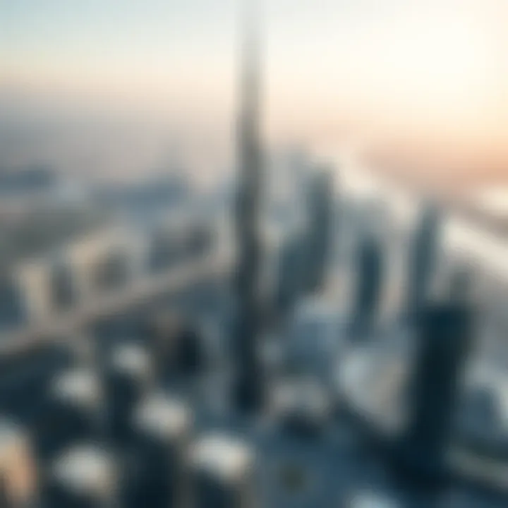 Dubai Skyline and Real Estate Opportunities Aerial view of Dubai's skyline emphasizing real estate opportunities