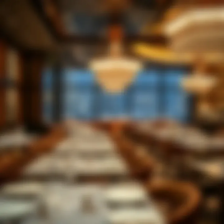 Sophisticated Restaurant Ambiance Luxurious interior design of the restaurant