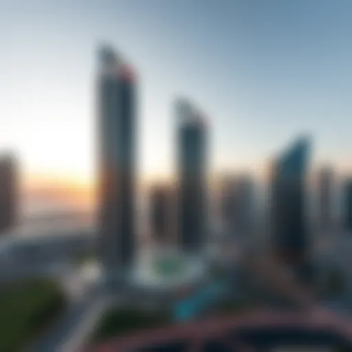 Stunning Panoramic View of Executive Towers A panoramic view of Executive Towers showcasing modern architecture