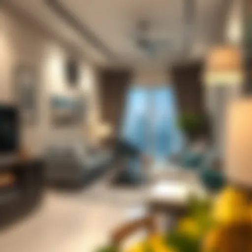 Stylish 1 BHK Living Space in Al Nahda Modern interiors of a 1 BHK apartment in Al Nahda