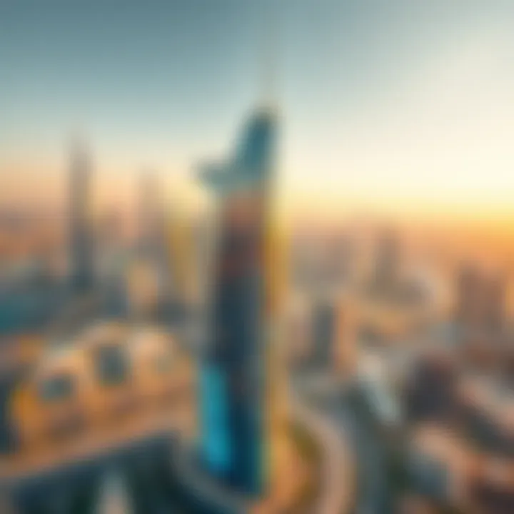 Aerial Perspective of 23 Marina in Dubai Skyline Aerial view highlighting the 23 Marina Building within Dubai's skyline