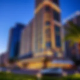 Exterior view of the 23 Marina Building showcasing its unique architectural design