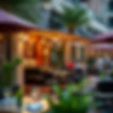 Outdoor Dining Experience in Dubai Marina A vibrant outdoor dining scene at a cozy restaurant in Dubai Marina.