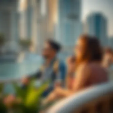 Guests Engaging in Activities at Dubai Marina Guests enjoying leisure activities at Dubai Marina
