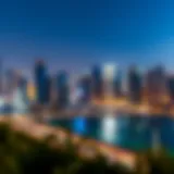 Panoramic view of Dubai Marina showcasing its skyline and waterfront