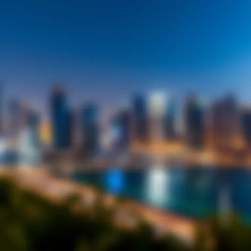 Panoramic view of Dubai Marina showcasing its skyline and waterfront