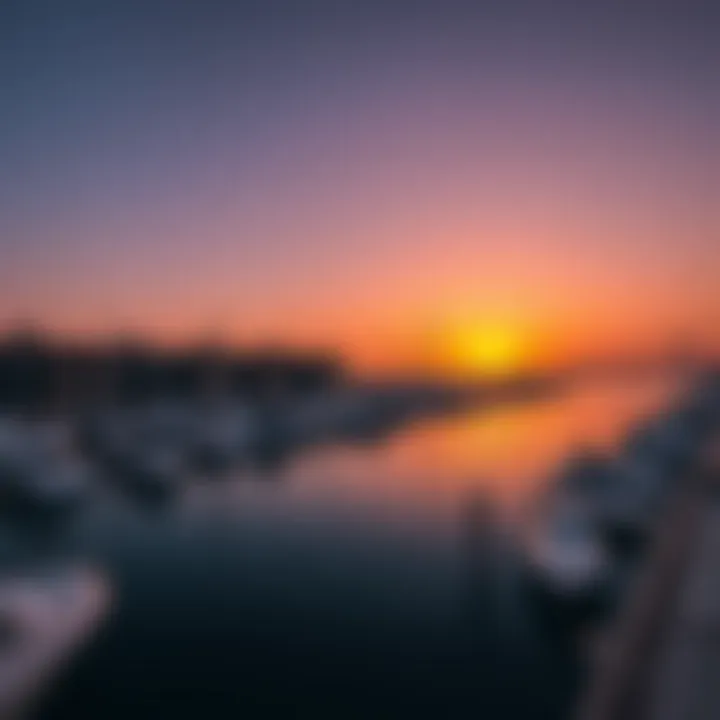 Sunset at Al Emad Marina Sunset view over the marina highlighting its serene environment
