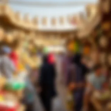 Cultural Vibrancy in Local Markets Vibrant market scene illustrating the cultural richness of Al Reef Desert Village
