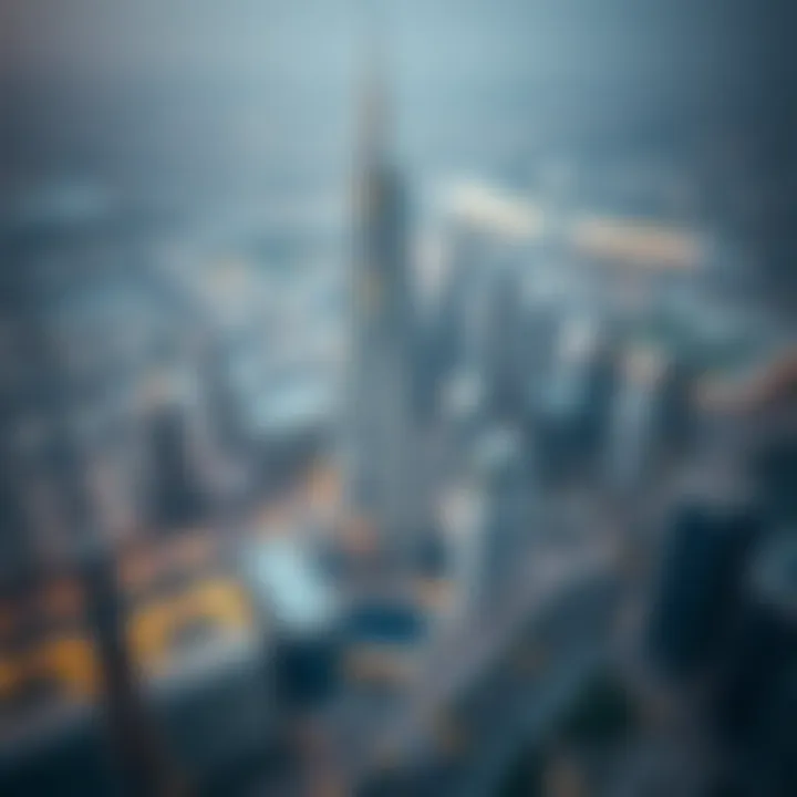 Aerial perspective of Al Saeed Tower 2 in the context of Dubai's skyline