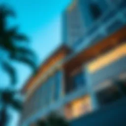 Architectural detail of Al Thuraya Building showcasing its modern design