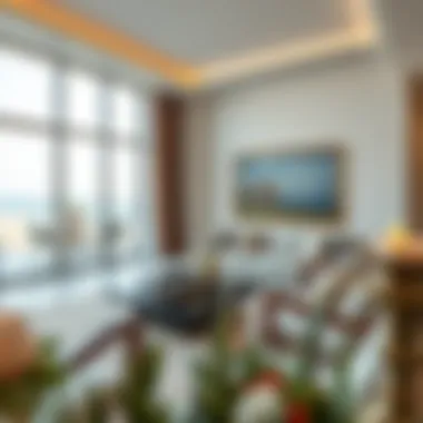 Luxurious Beachfront Living Elegant living space in a Dubai beachfront apartment