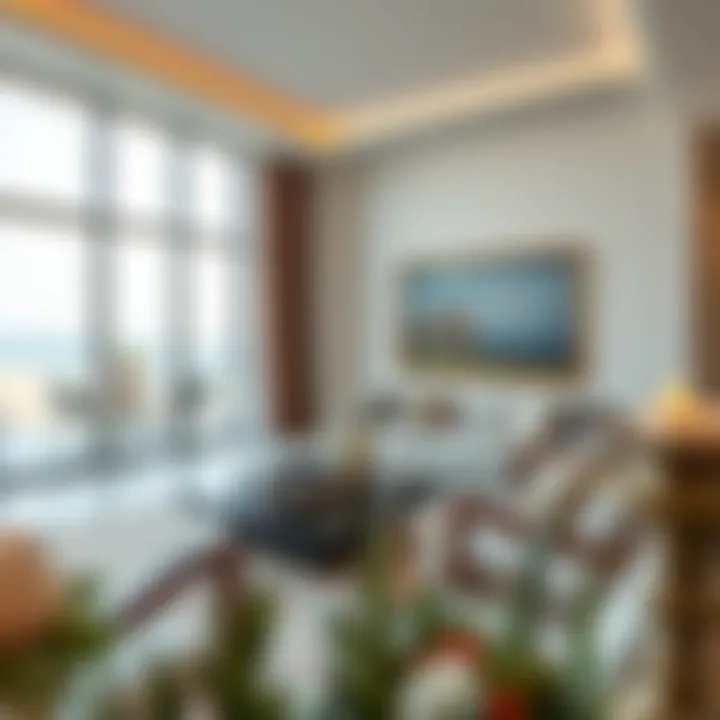 Luxurious Beachfront Living Elegant living space in a Dubai beachfront apartment