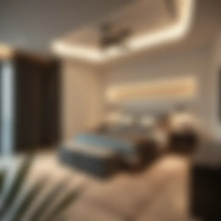 Contemporary bedroom showcasing minimalistic design and smart home features