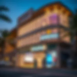 A modern bank building in UAE showcasing financial services