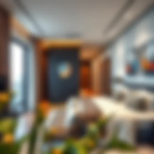 Stylish interior of a Bur Dubai studio apartment showcasing modern design