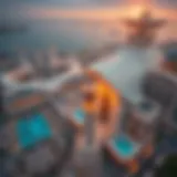 Aerial view of برج الامارات التعاون showcasing its architectural grandeur.