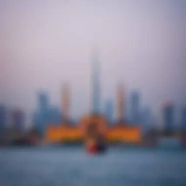 Dubai Skyline Featuring برج الصير A panoramic view of برج الصير against the Dubai skyline