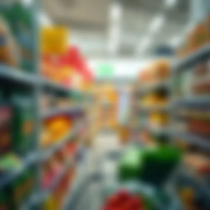 Diverse Grocery Aisle in Carrefour Aisle filled with diverse grocery items in Carrefour