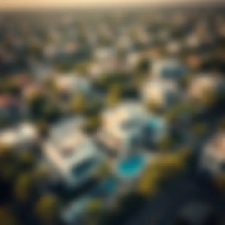 Aerial view of District 1 showcasing luxurious villas and green spaces