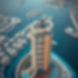 Aerial view of Dolphin Tower showcasing its unique architecture