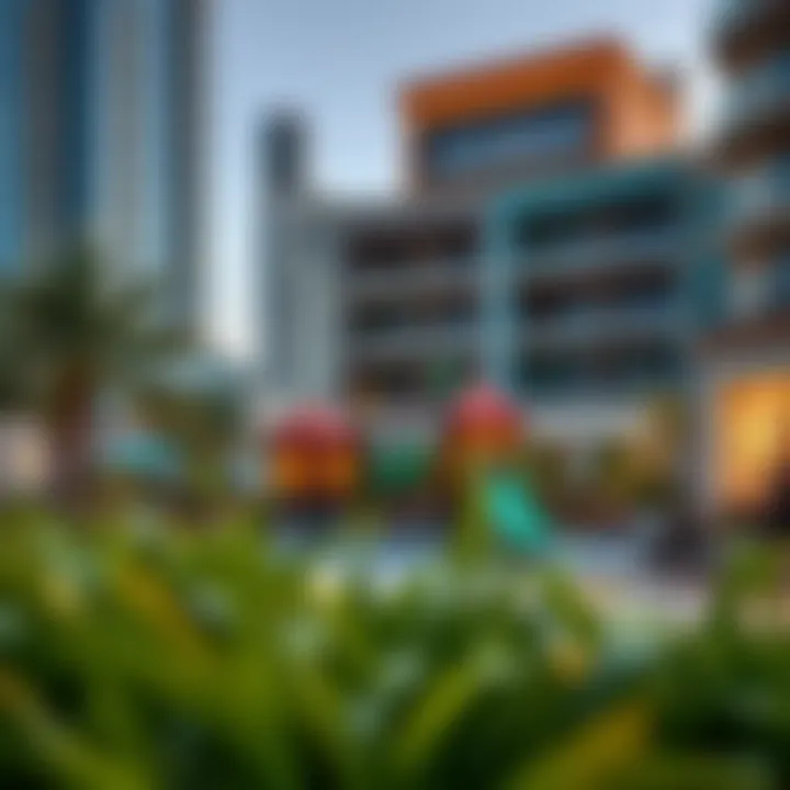 An overview of the play area enhancing livability in Dubai Creek Harbour.