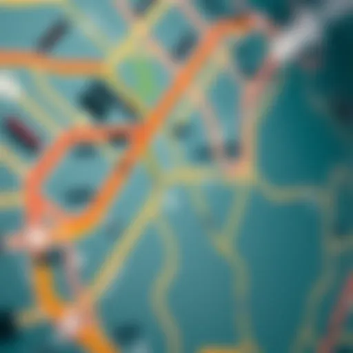 Detailed view of the Dubai Metro map highlighting key stations