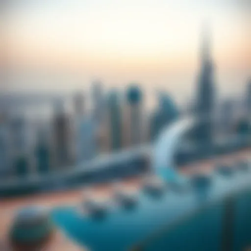 Panoramic View of Dubai's Skyline A panoramic view of Dubai's skyline showcasing modern architecture