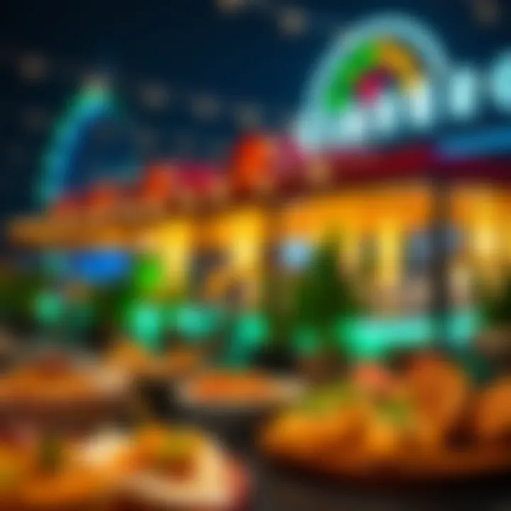 Diverse culinary offerings in a vibrant setting